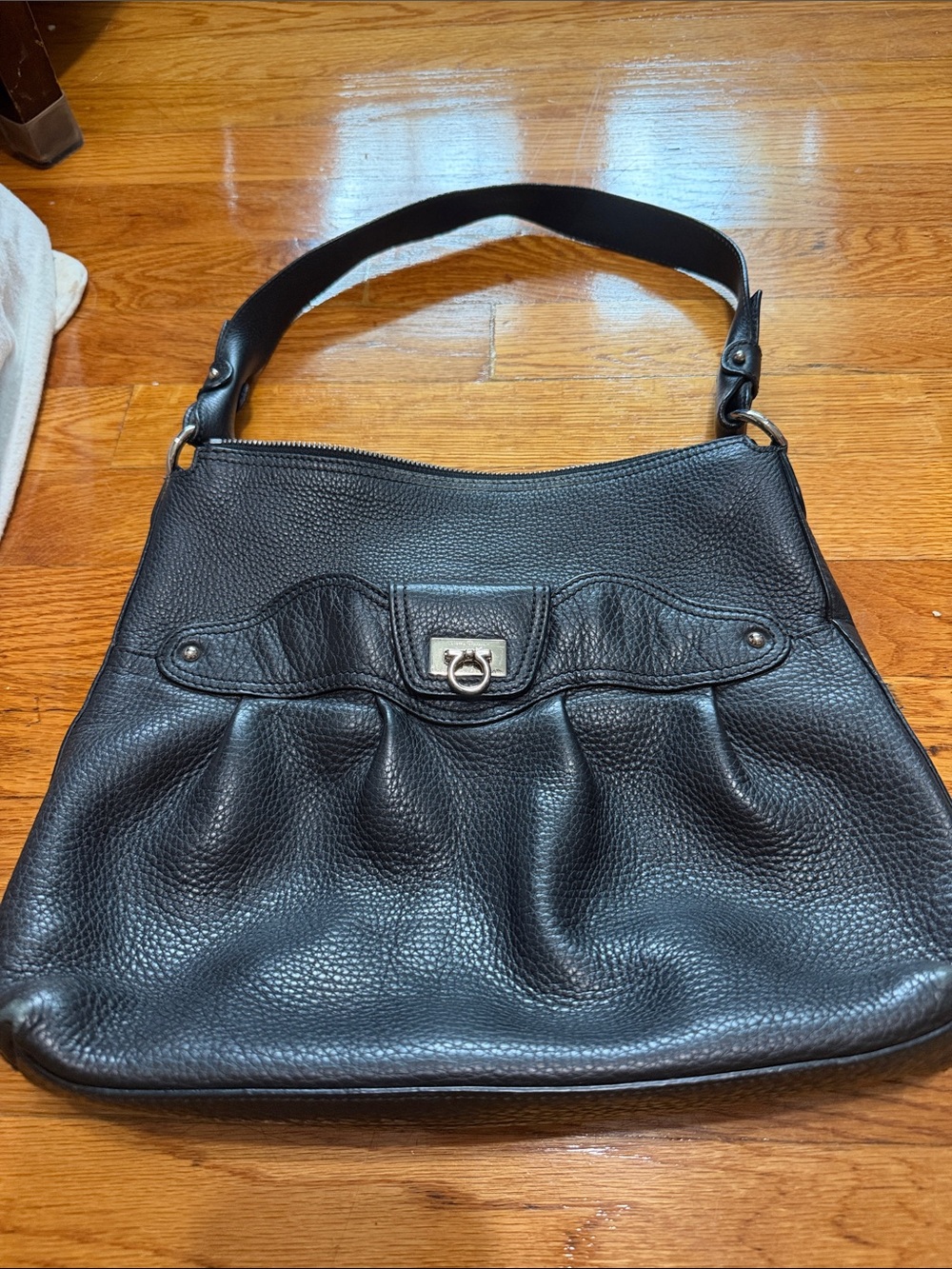 Salvatore Ferragamo Gancini Leather Shoulder Bag